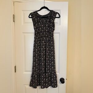 J. Crew Black Floral Maxi Dress